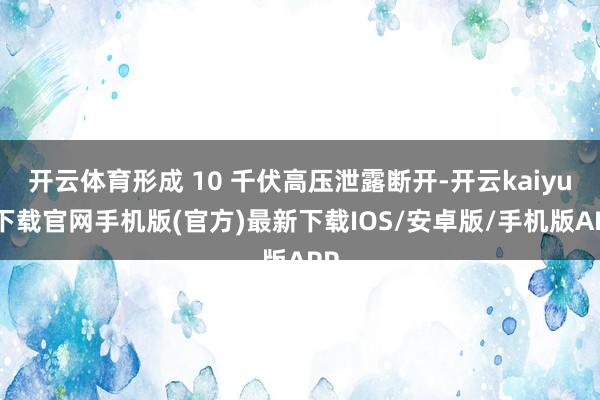 开云体育形成 10 千伏高压泄露断开-开云kaiyun下载官网手机版(官方)最新下载IOS/安卓版/手机版APP